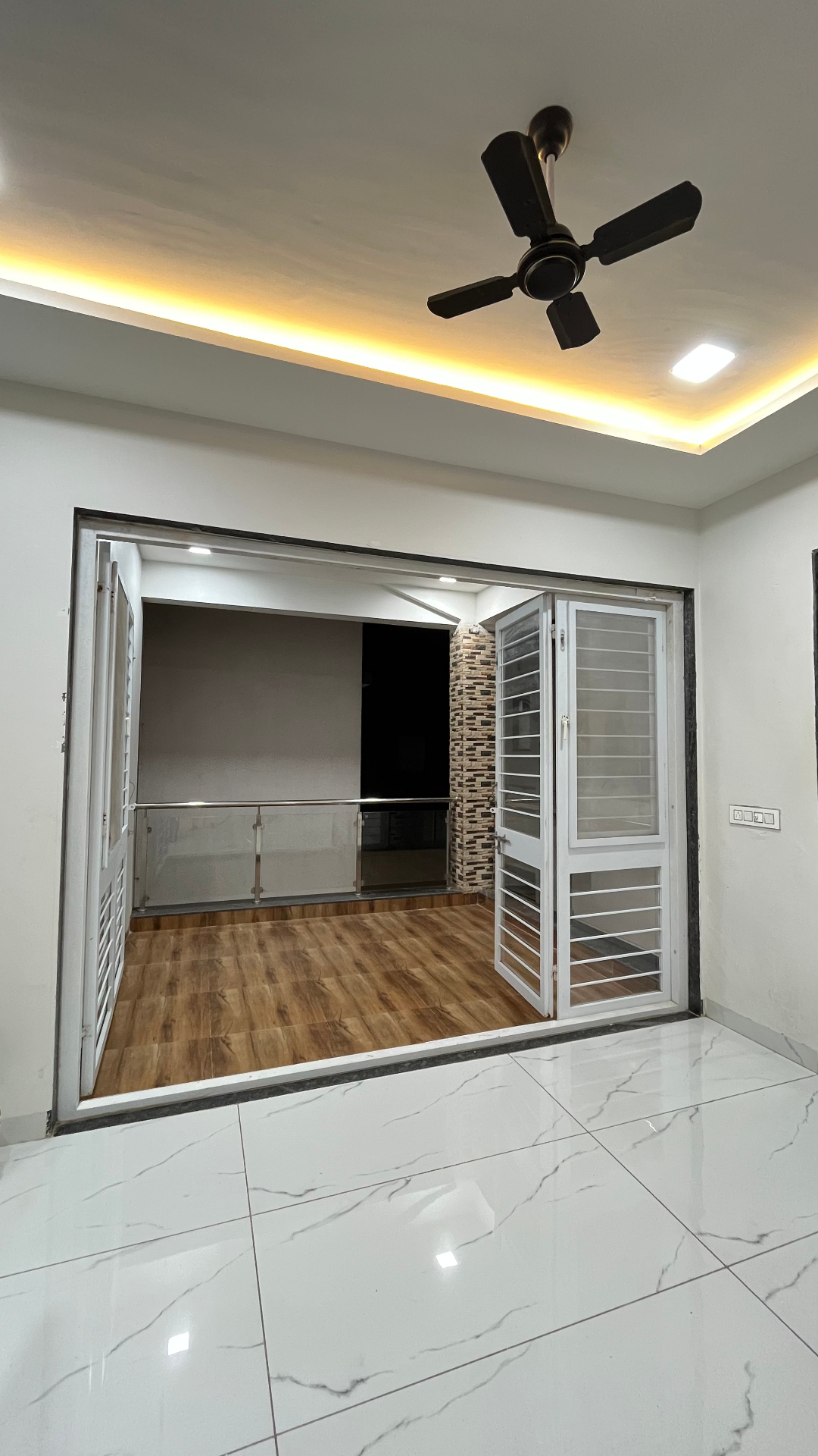 Saanjh villa upper landing opening to balcony